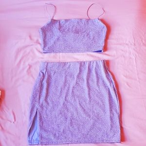 Size Small: Mini Skirt and Crop Top Lilac set